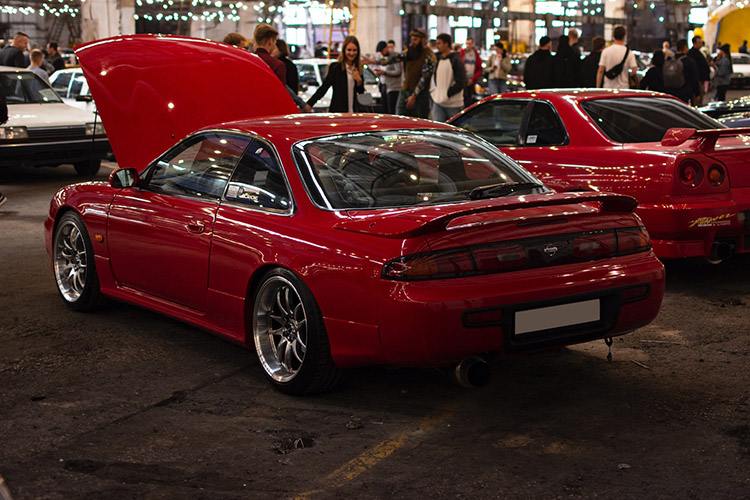 Red S14 at a car show